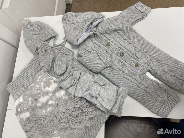 Конверт вязаный на выписку новый демисезонный