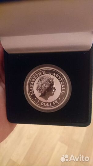 Монета 1 доллар 2001 год змеи позолота Австралия