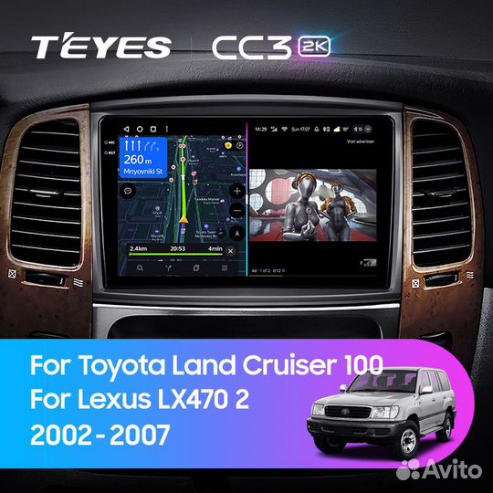 Магнитола Teyes CC3 2K 4/64 Toyota LC100