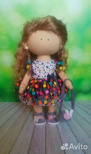 Кукла текстильная + 9 нарядов