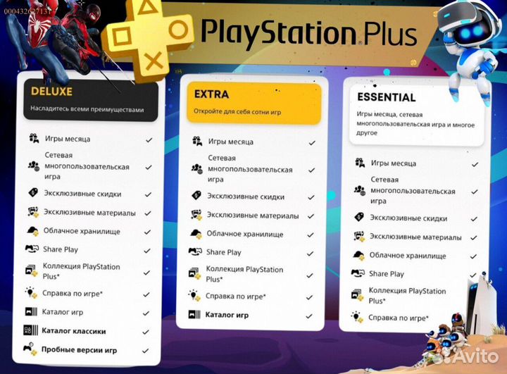 Подписка ps plus delux Украина ps5 ps4 (Арт.60101)