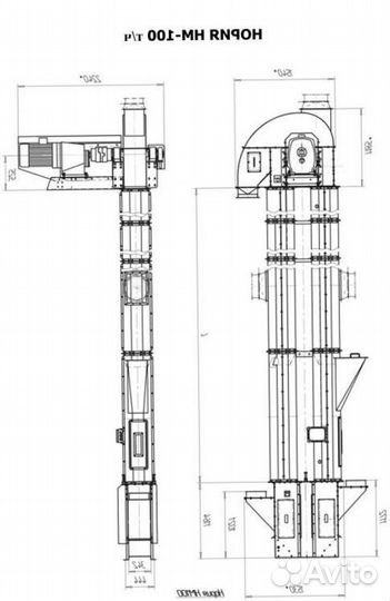 Элеватор зерновой Нория 50 т/ч