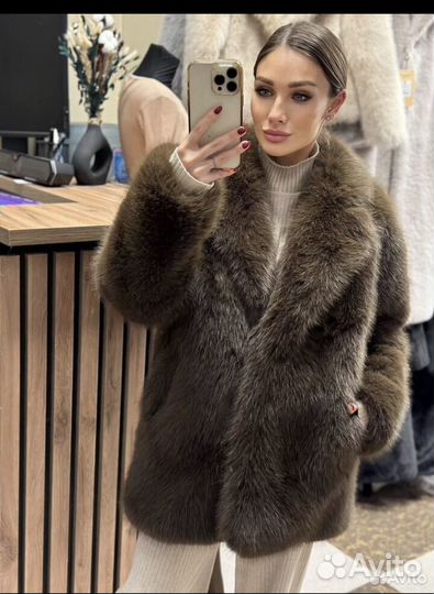 Шуба удлиненая коричневая S M L новая 12storeez