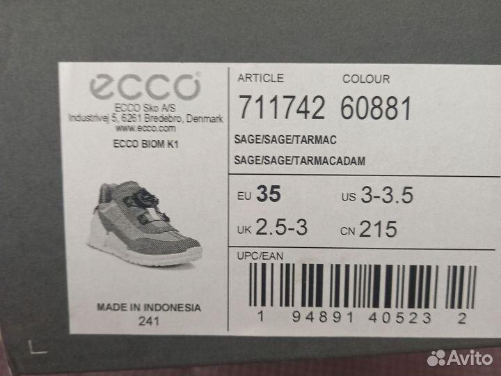 35р новые Кроссовки ecco biom k1