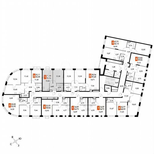 1-к. апартаменты, 35,6 м², 9/15 эт.