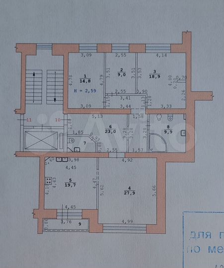 4-к. квартира, 126,3 м², 6/6 эт.