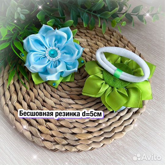 Набор бантиков в голубом цвете