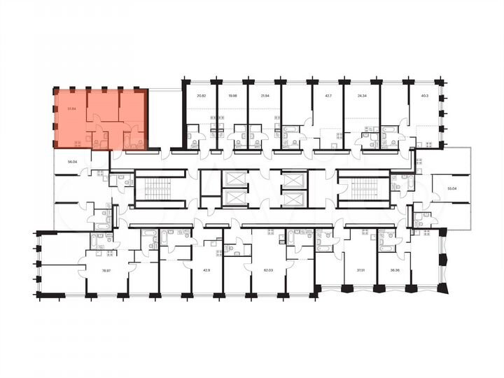 2-к. квартира, 52,1 м², 6/32 эт.