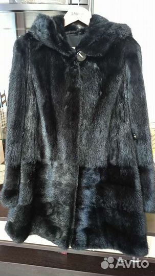 Шуба норковая с капюшоном