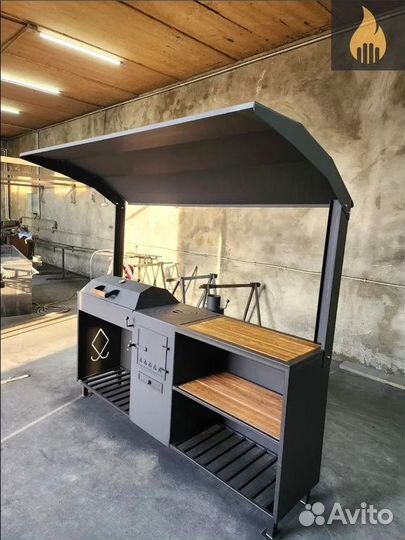 Мангал с крышей 4в1