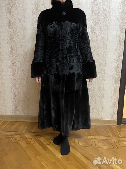 Шуба норковая с каракулем