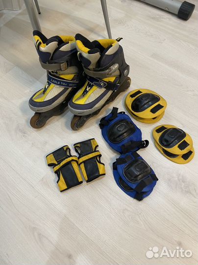 Ролики мужские,с защитным комплектом