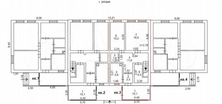 Аукцион: 3-к. квартира, 98,7 м², 2/2 эт.