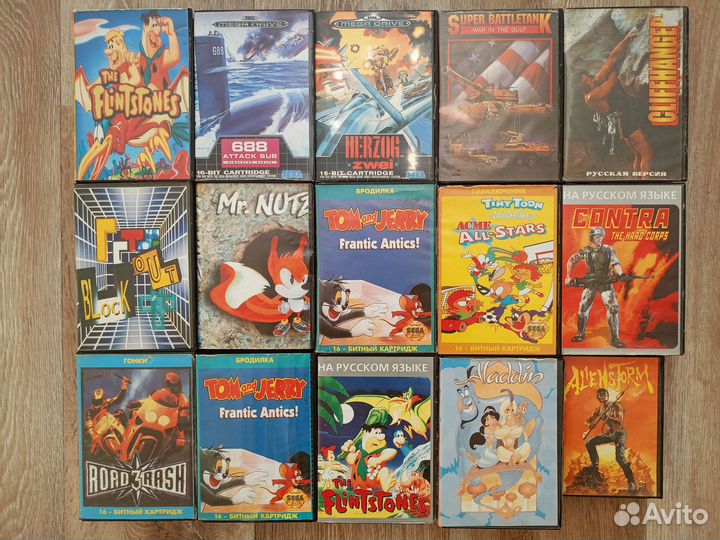 Картриджи Sega в боксах староделы (30 шт.)