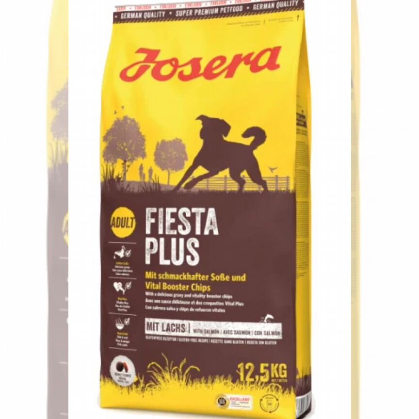 Корм д/соб Josera Fiesta Plus (птица/лосось) 12,5кг