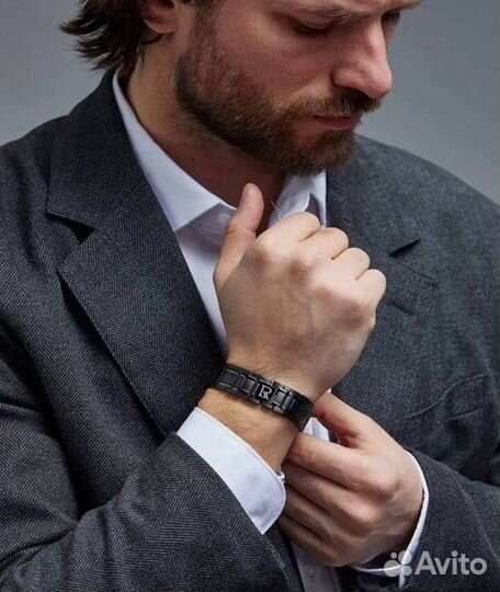 Магнитный браслет от давления япония черный