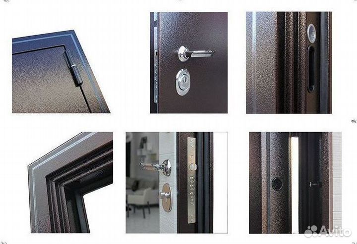 Дверь входная коричневая металлическая шумо-изоляц