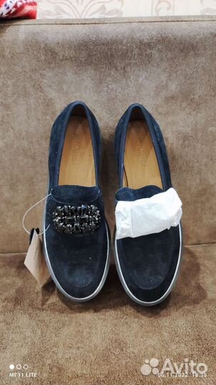 Лоферы женские 38 размер замша новые