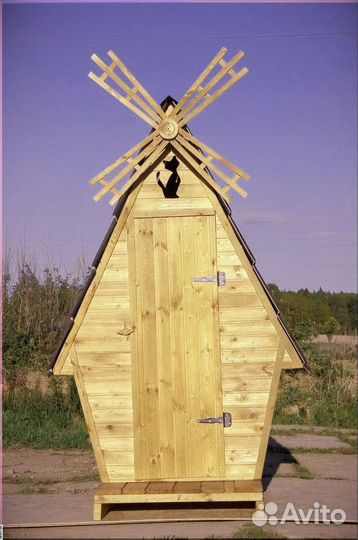 Уличный туалет деревянный Ц003