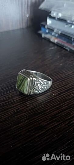 Мужская печатка серебро с камнем