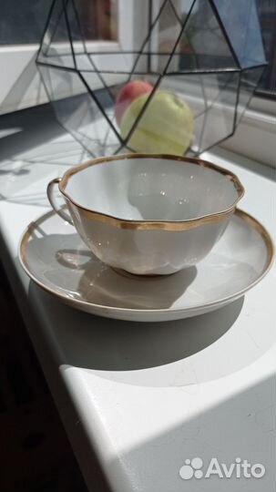 Чайная пара Золотая лента Дулево