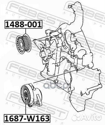 Ролик натяжной 1687W163 Febest