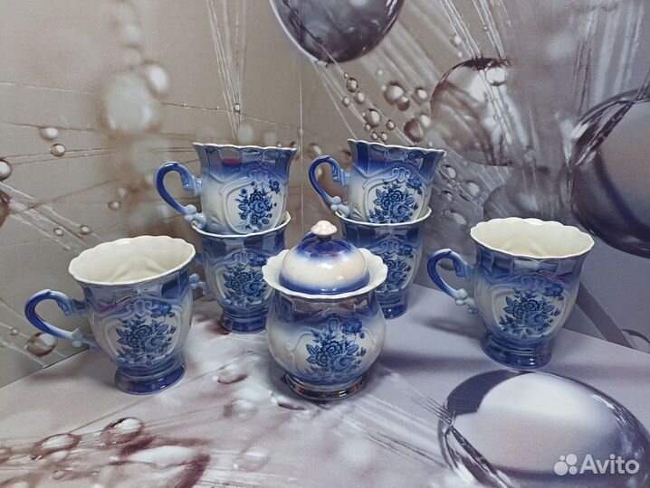 Фарфоровый чайный набор, без чайника