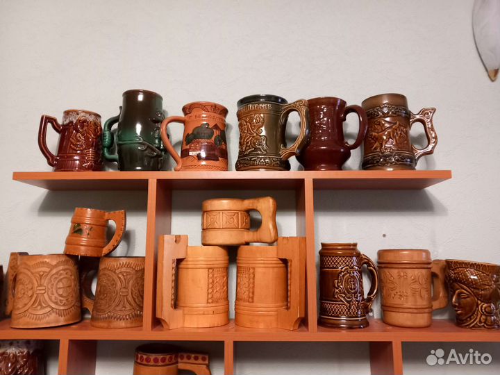 Пивные кружки деревянные керамические