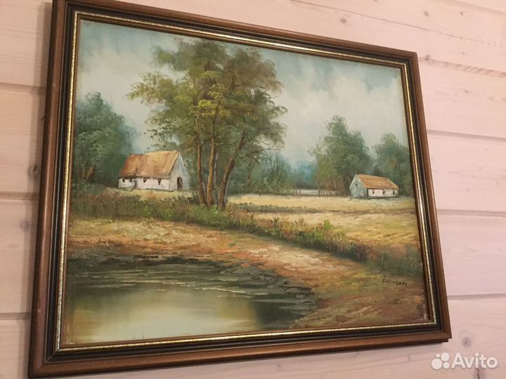 Картина - пейзаж Швеция 60- года