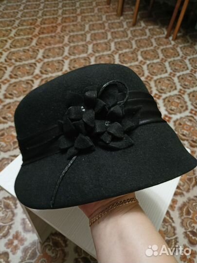 Шляпа фетровая женская черная