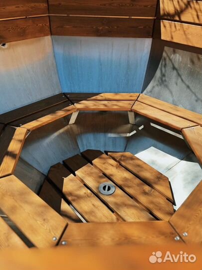 Сибирский банный чан на дровах