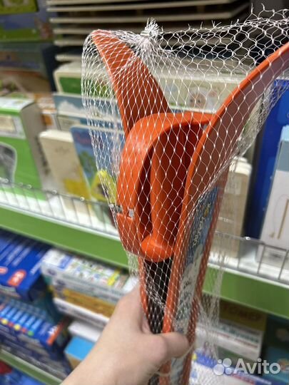 Лыжи детские 100 см оранжевые с палками