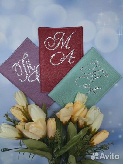 Инкрустация стразами, обложки для паспорта