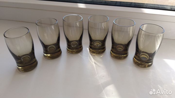 Рюмка (стопка) цветное стекло 6 шт СССР