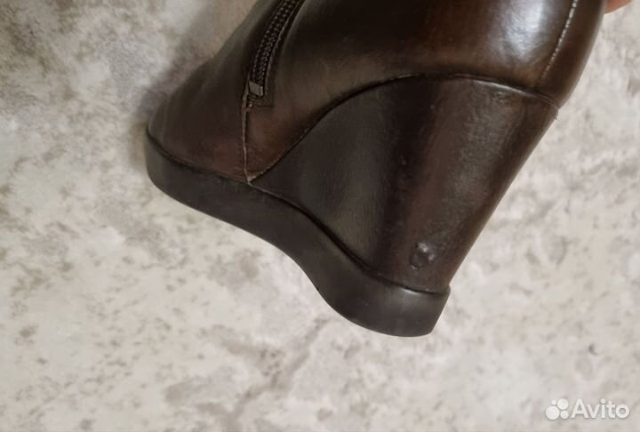 Сапоги-ботфорты кожаные(зима) 38