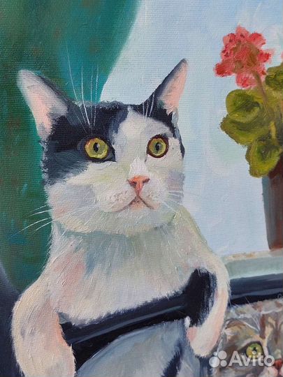 Картина маслом Кот Кошка