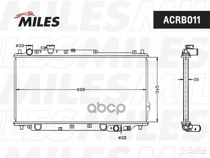 Радиатор KIA shuma/spectra/sephia 1.5-1.8 M/T -04