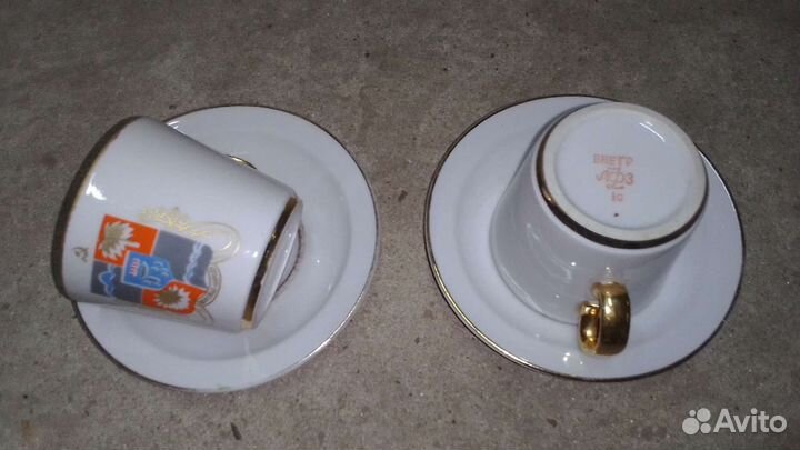 Чашки с блюдцами СССР Лфз серп и молот