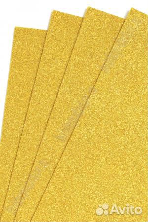 Фоамиран глитерный 40х60 2мм золото