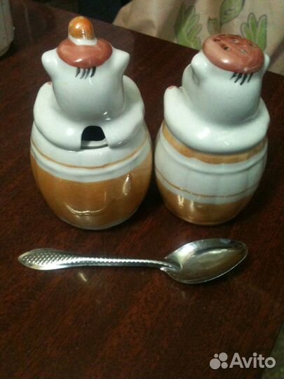 Фарфоровые солонка и горчичница Дулёво 95 г