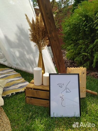 Фотозона Шалаш Вигвам на пикник свадьбу праздник