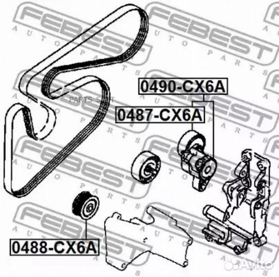 Febest 0487-CX6A Ролик натяжной