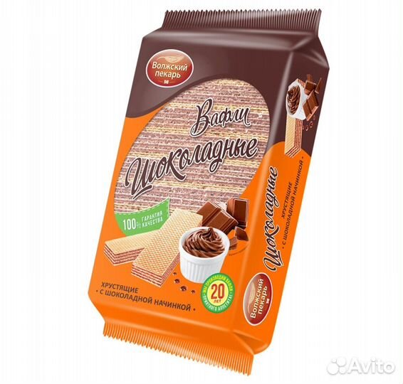 Вафли Волжский Пекарь Шоколадные 220г