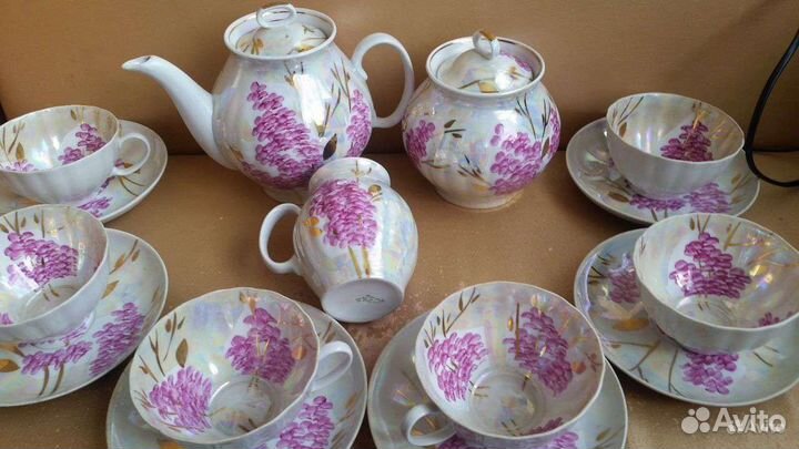 Чайный сервиз Розовая сирень Дулево