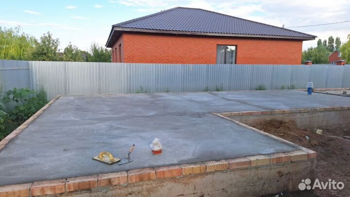 Бетонные работы отмостка стящка