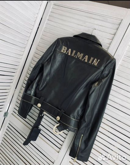 Кожаная куртка balmain