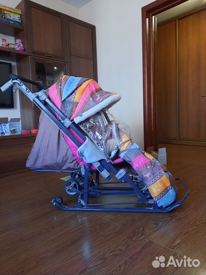 Санки коляска с колесами