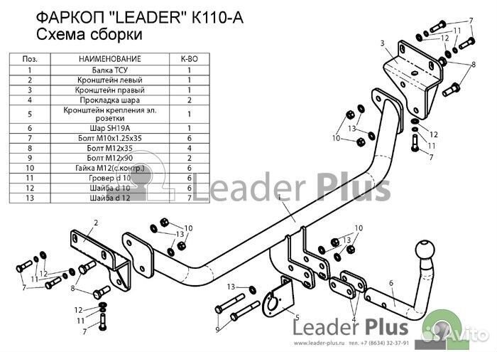 Фаркоп KIA CEE'D / hyundai I 30 2008-2012