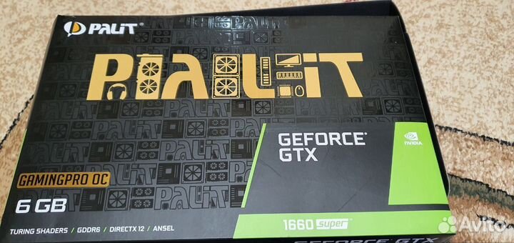 Продам видеокарту Palit GeForce GTX 1660 super Gam