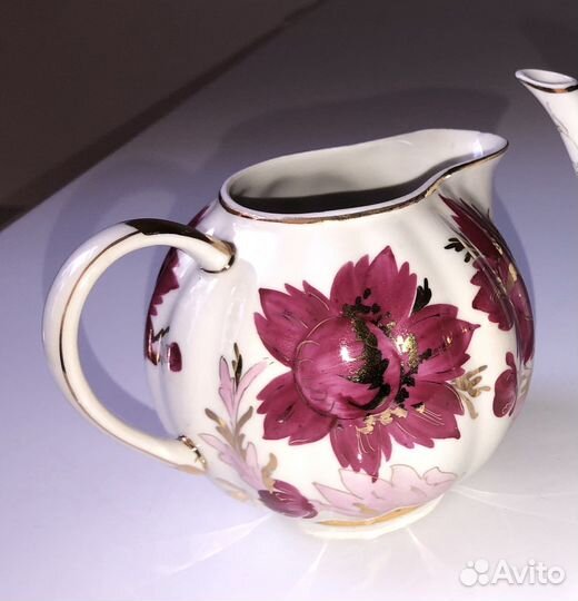 Молочник Дулево малиновые астры 1960